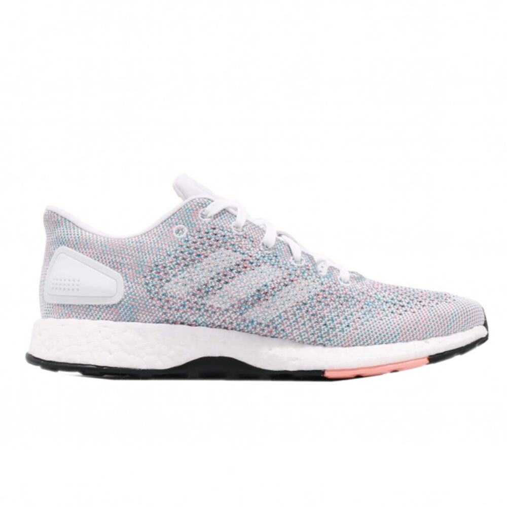 Adidas PureBOOST DPR Sneakers Knit Lace Up Grey White Chalk Coral Multi 6